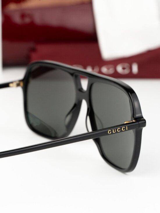 Gucci Women Sunglasses Black Grey Pilot Oversized GG0545S 001 NEW AUTHENTIC main image 6